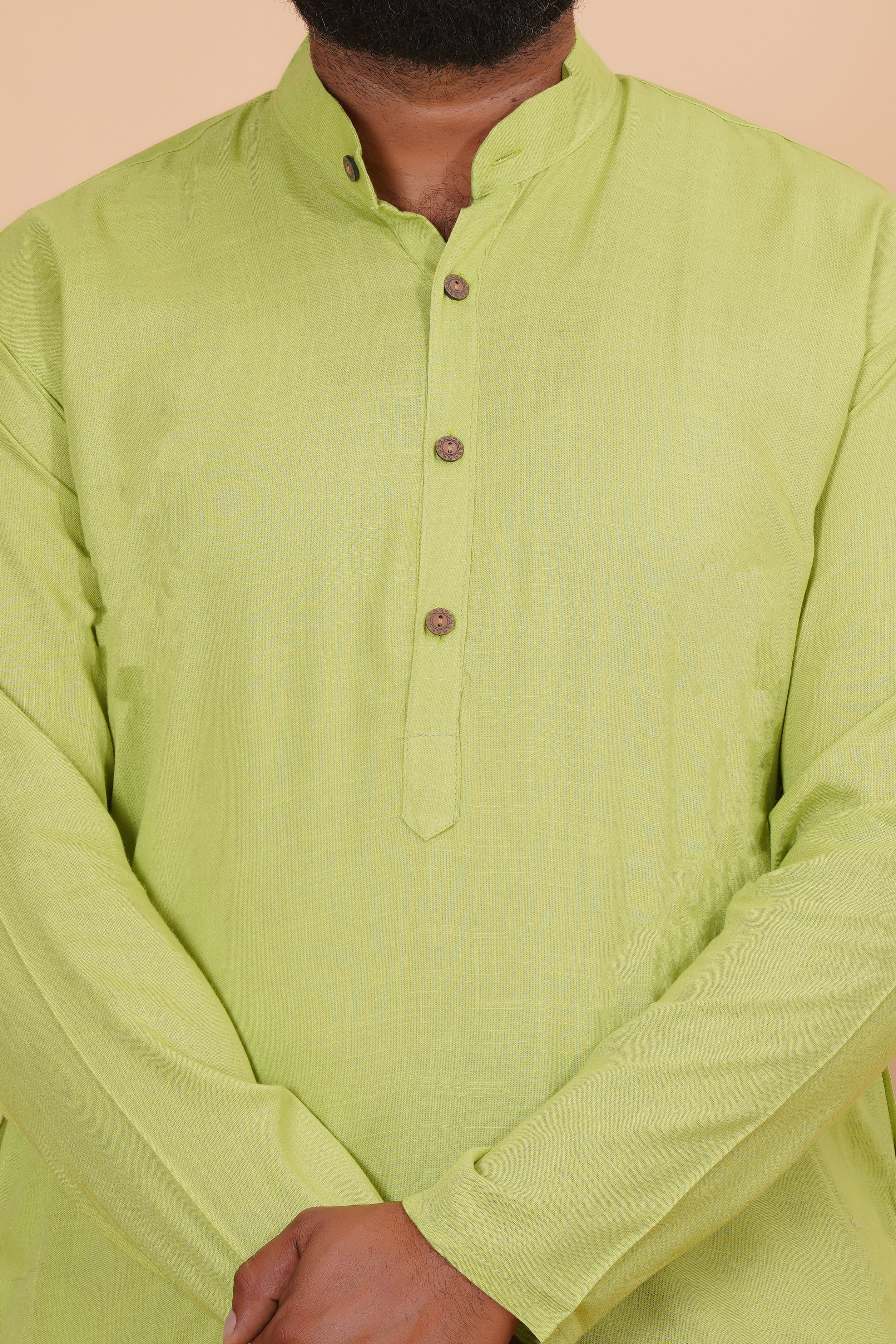 Pista Long Rayon Slub Solid Men's Kurta