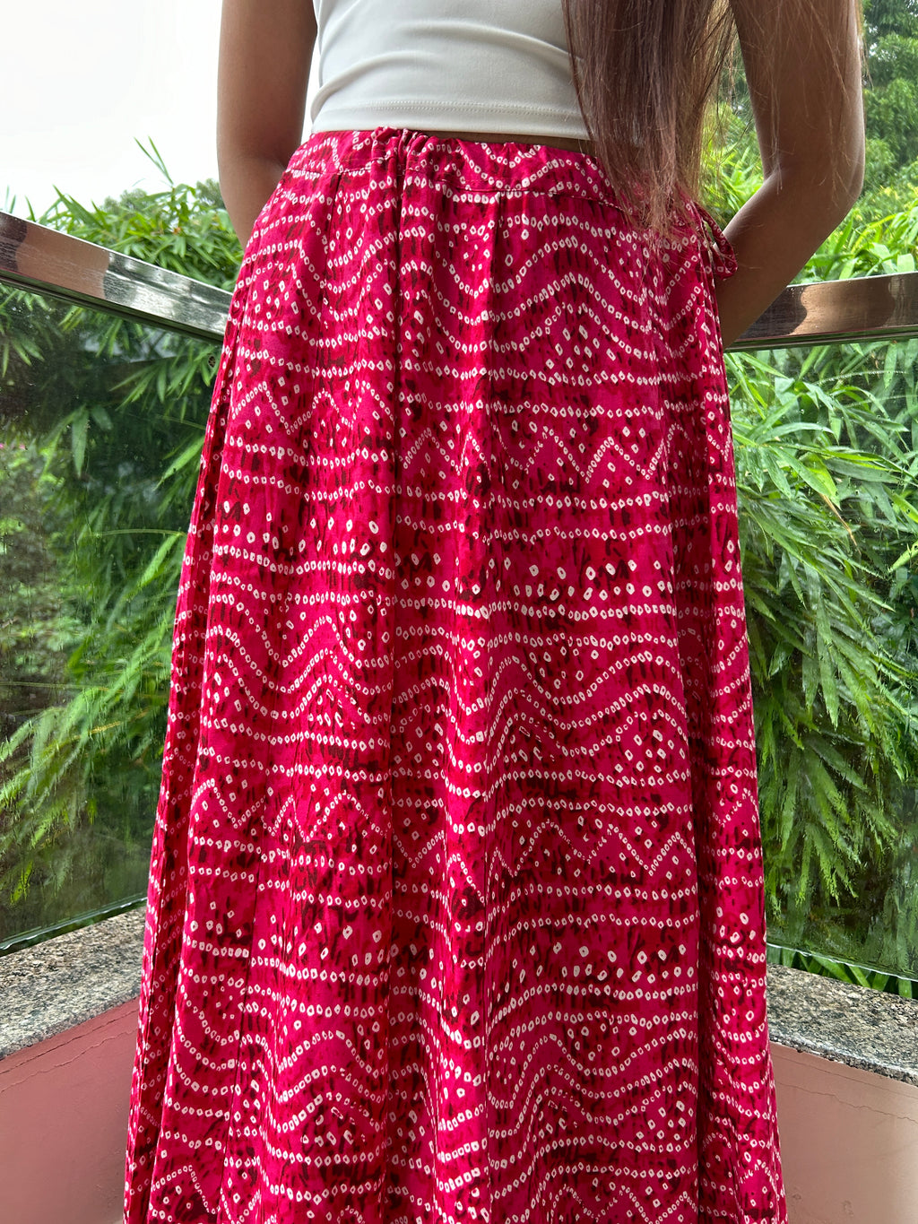 Rani Pink Bandhej Nazakat Ghaghara