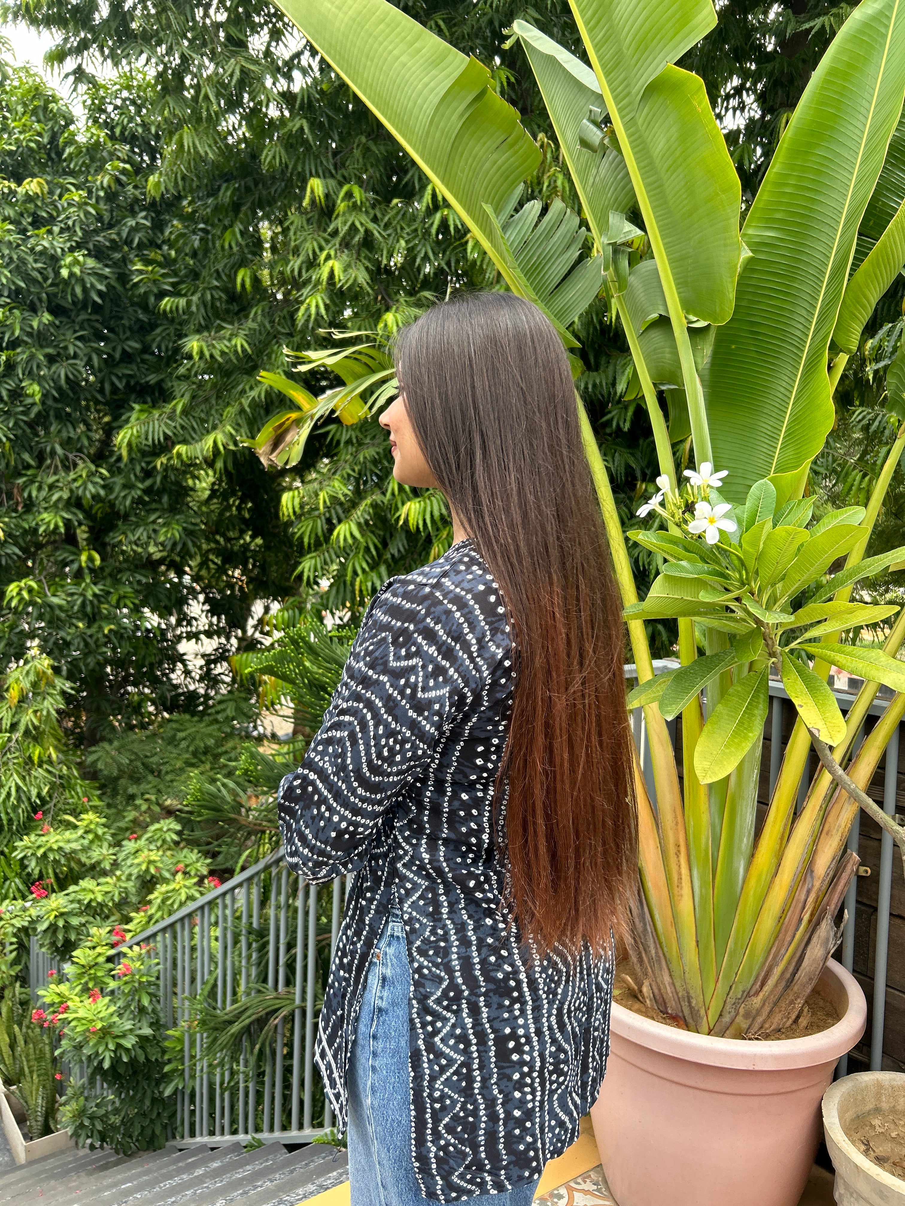 Navy Blue Bandhej Noorani Kurti