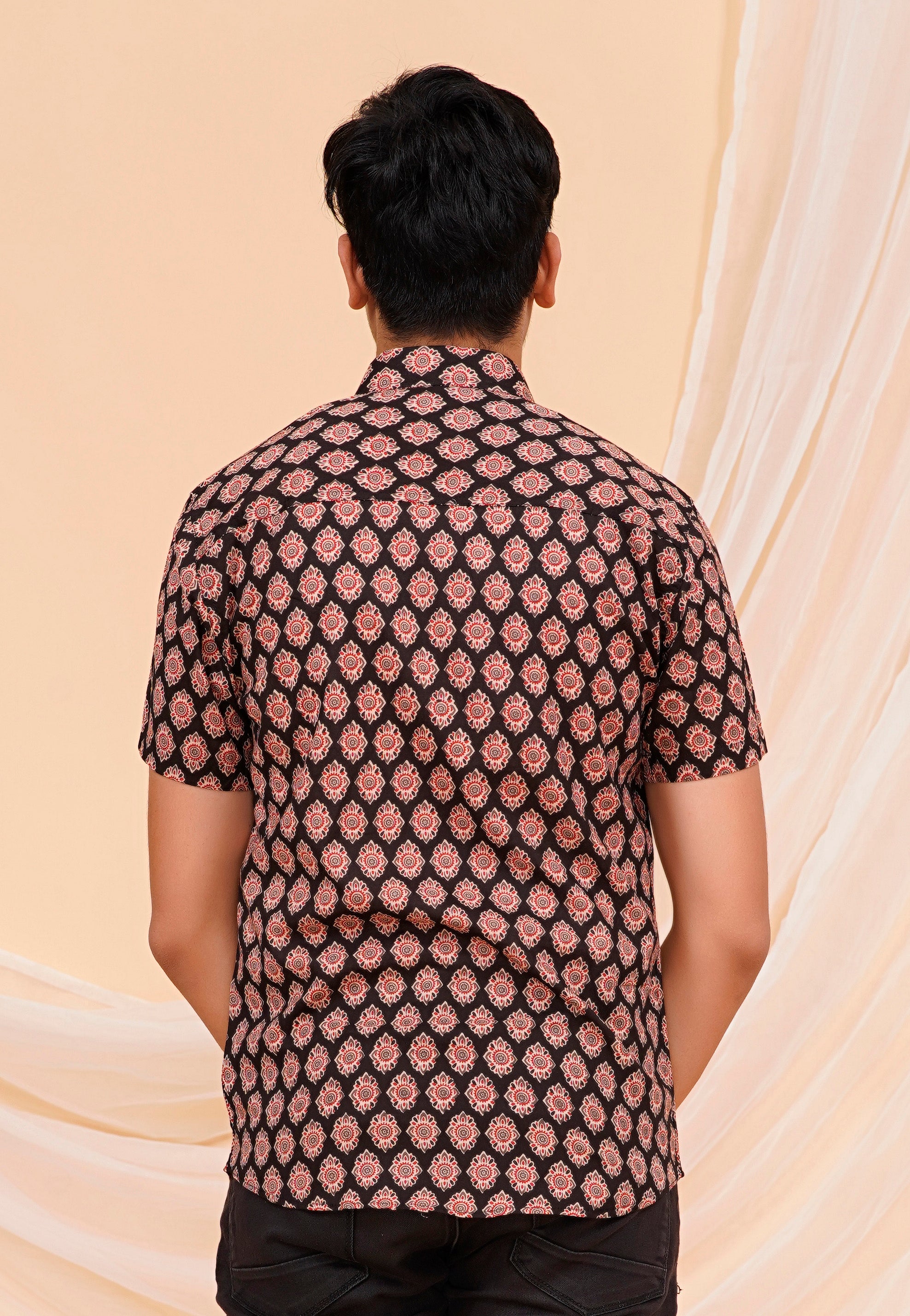 Ajrakh Tilak Half Sleeves Shirt