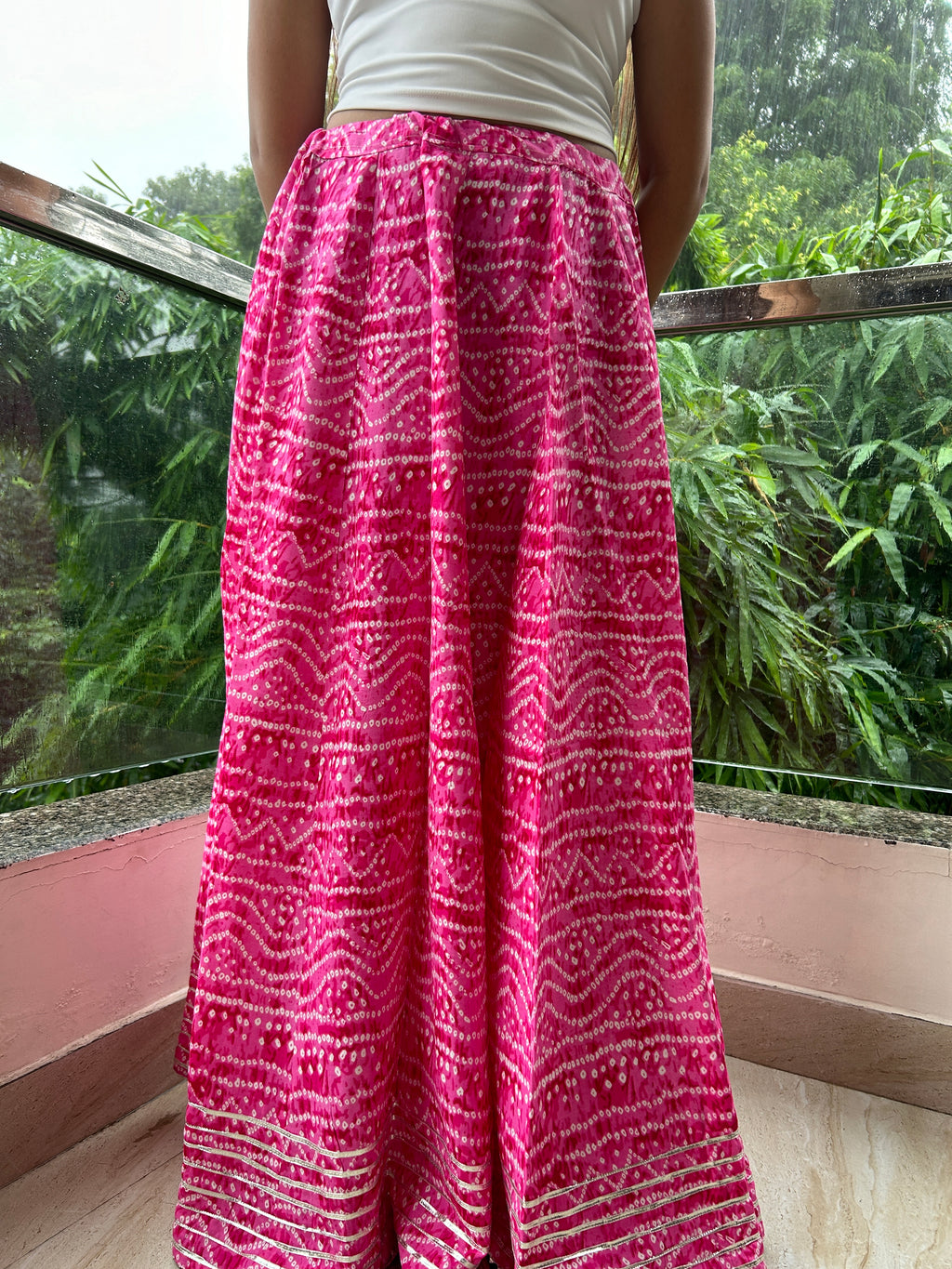 Pink Bandhej Nazakat Ghaghara