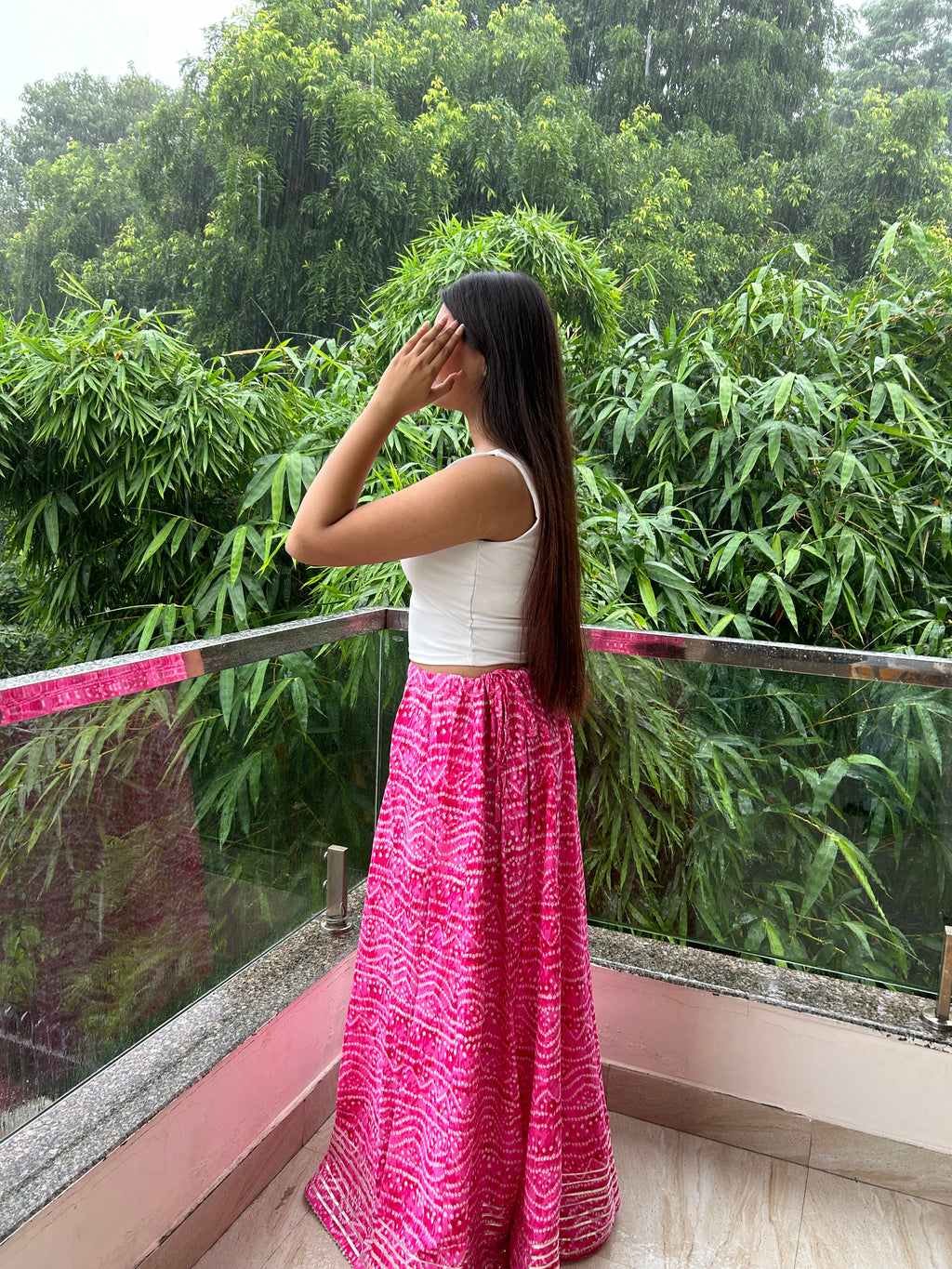 Pink Bandhej Nazakat Ghaghara