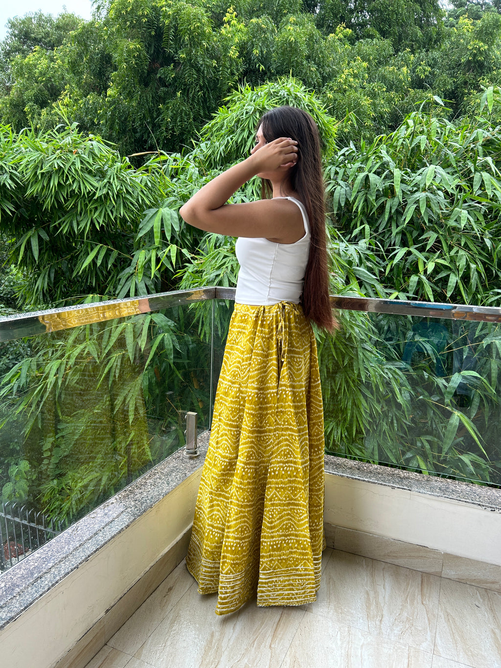 Yellow Bandhej Nazakat Ghaghara