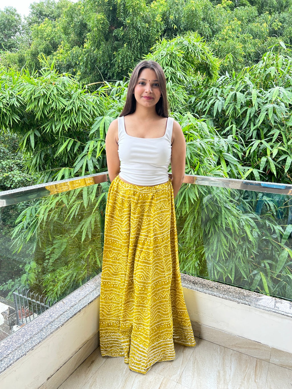 Yellow Bandhej Nazakat Ghaghara