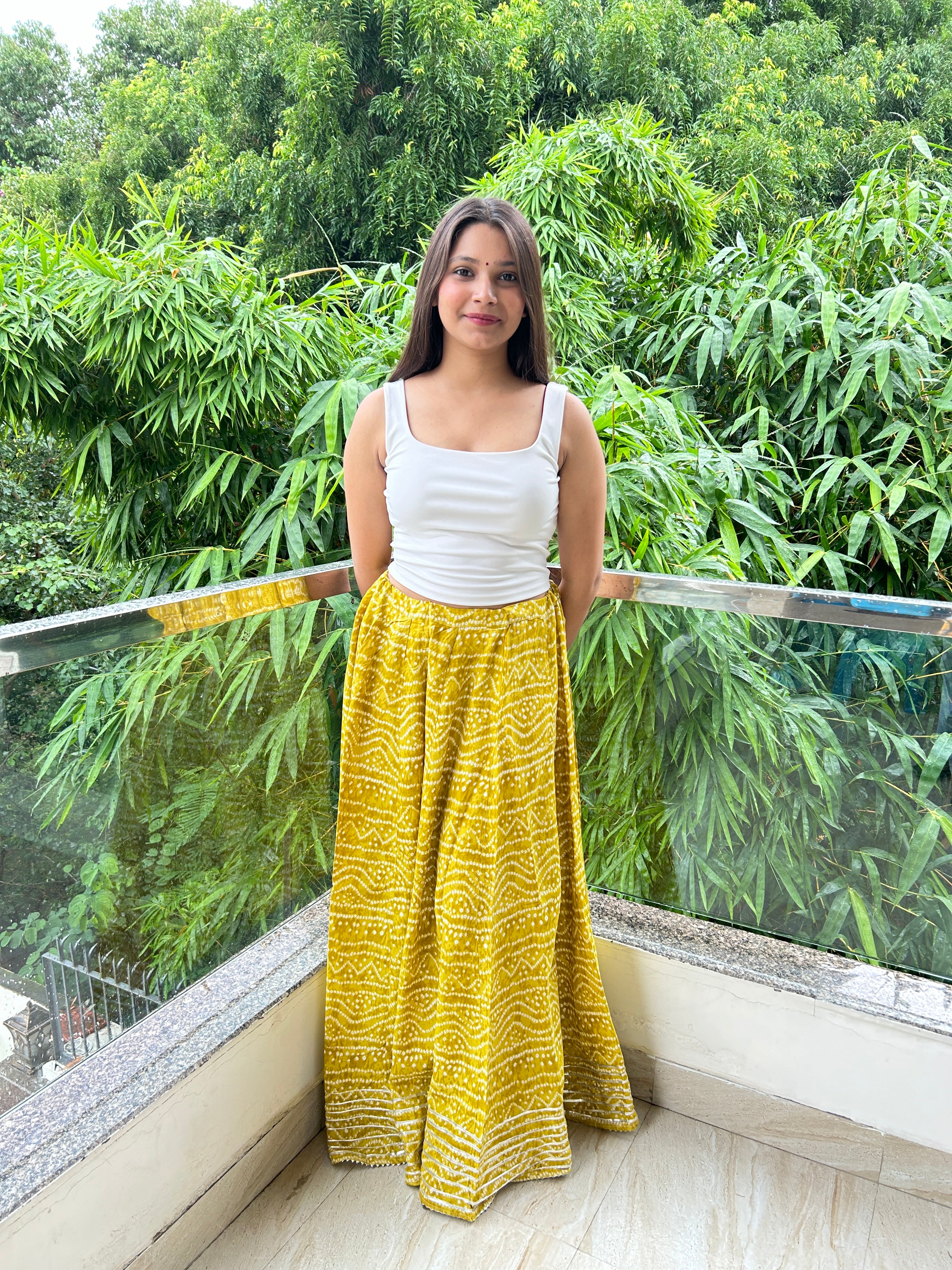 Yellow Bandhej Nazakat Ghaghara